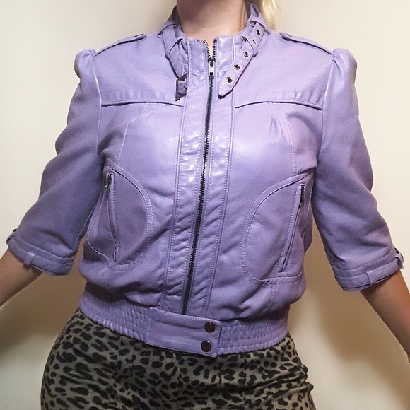 lilac moto jacket